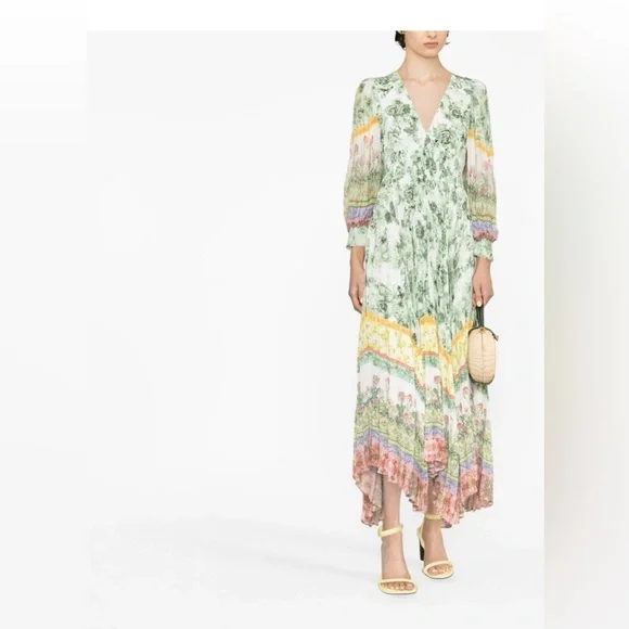 Alice * Olivia Sion Sunburts Pleated Maxi Dress - Picture 3 of 5